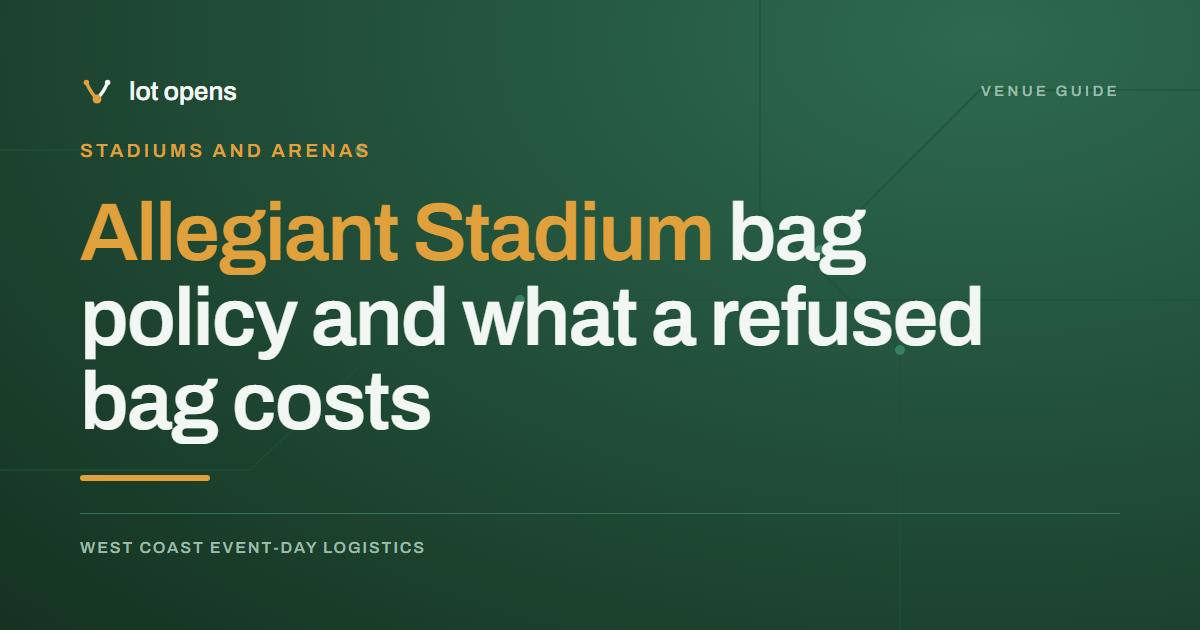 Allegiant Stadium clear bag policy: 12 by 6 by 12, and $20