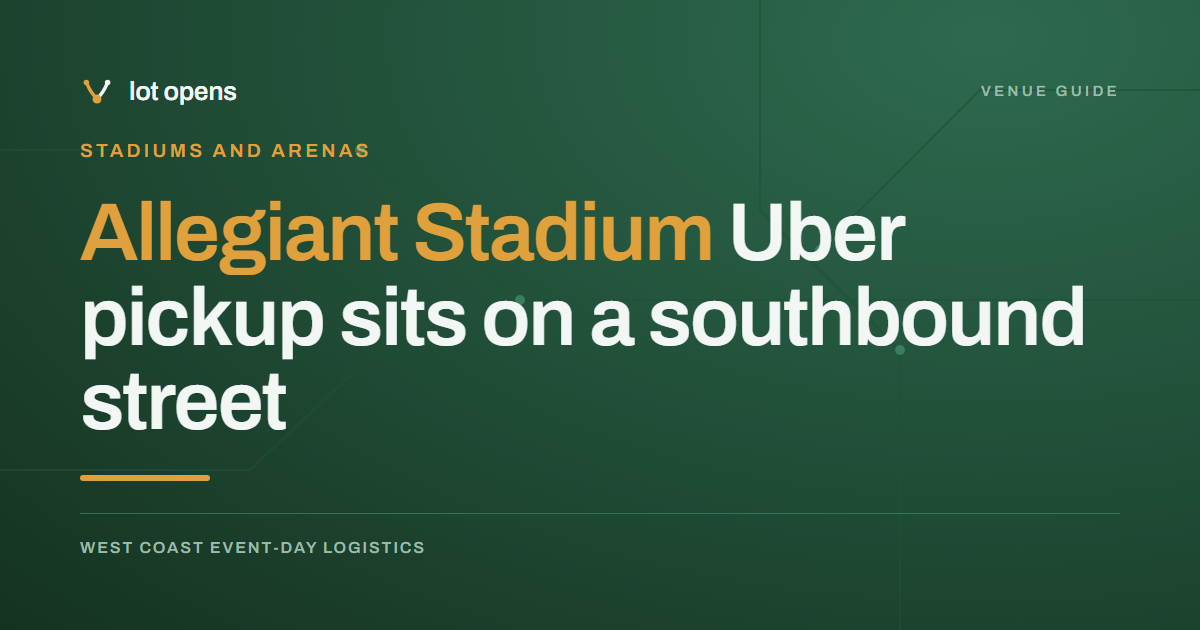 Allegiant Stadium Uber drop off and pickup both use Lot N
