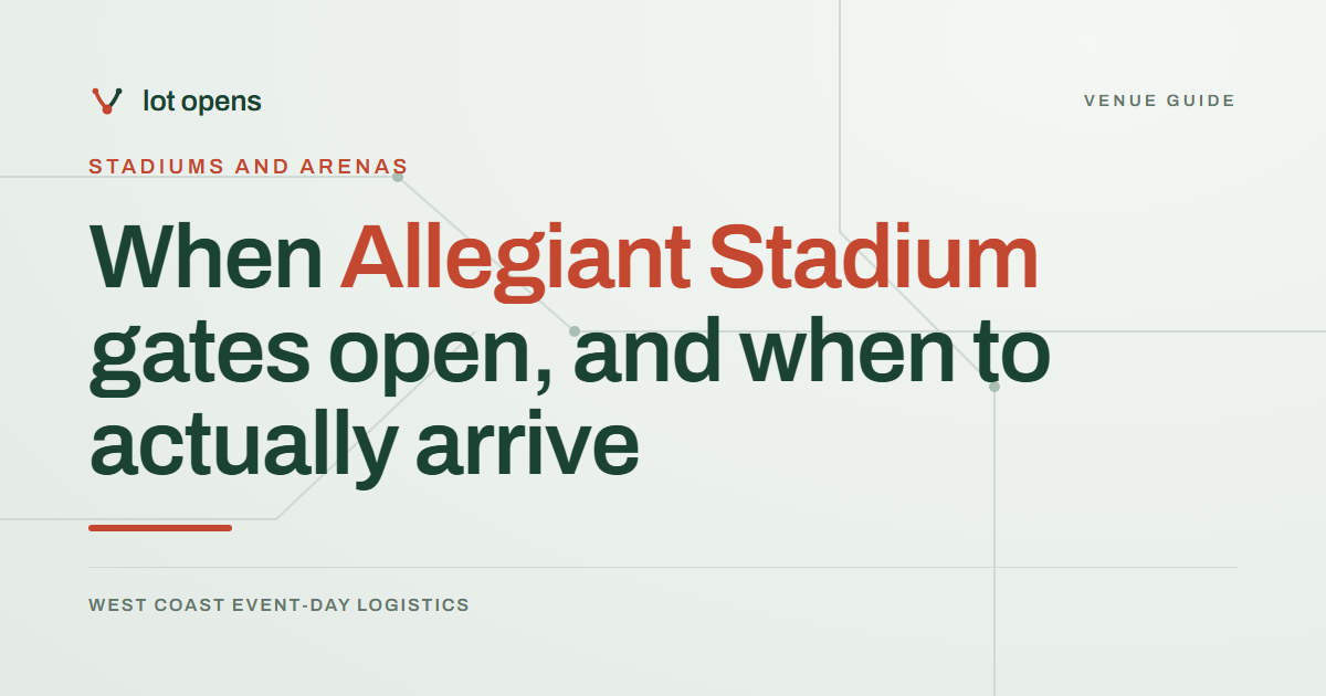 When Allegiant Stadium gates open, and when to actually arrive: Lot Opens event-day guide