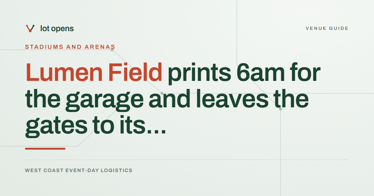 Lumen Field prints 6am for the garage and leaves the gates to its...: Lot Opens event-day guide