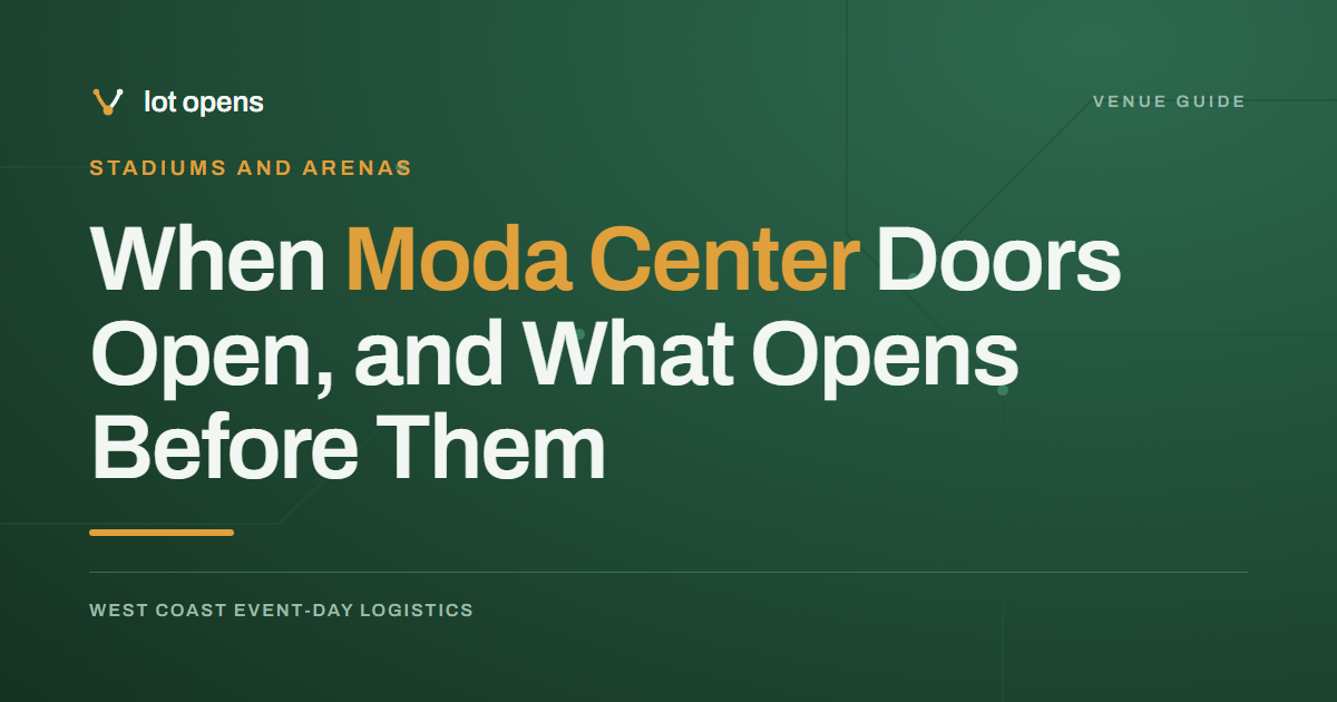 When Moda Center Doors Open, and What Opens Before Them