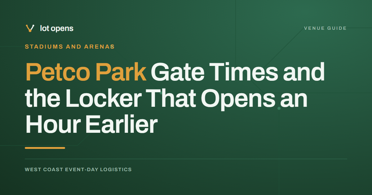 Petco Park Gate Times and the Locker That Opens an Hour Earlier
