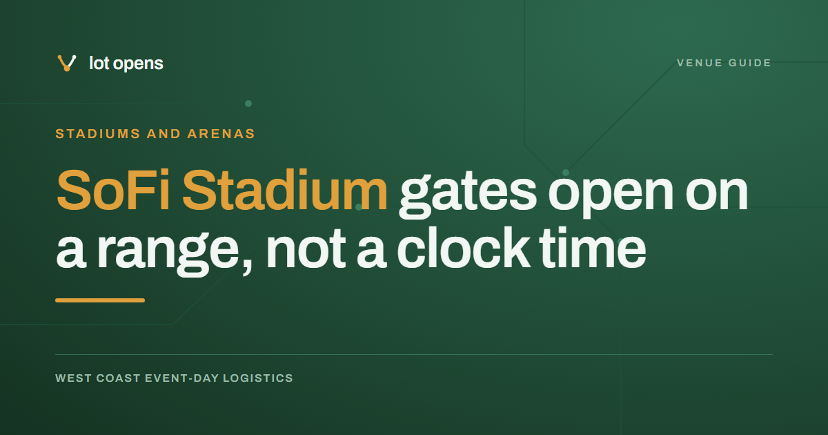 What time do doors open at SoFi Stadium? 2 to 3 hours out