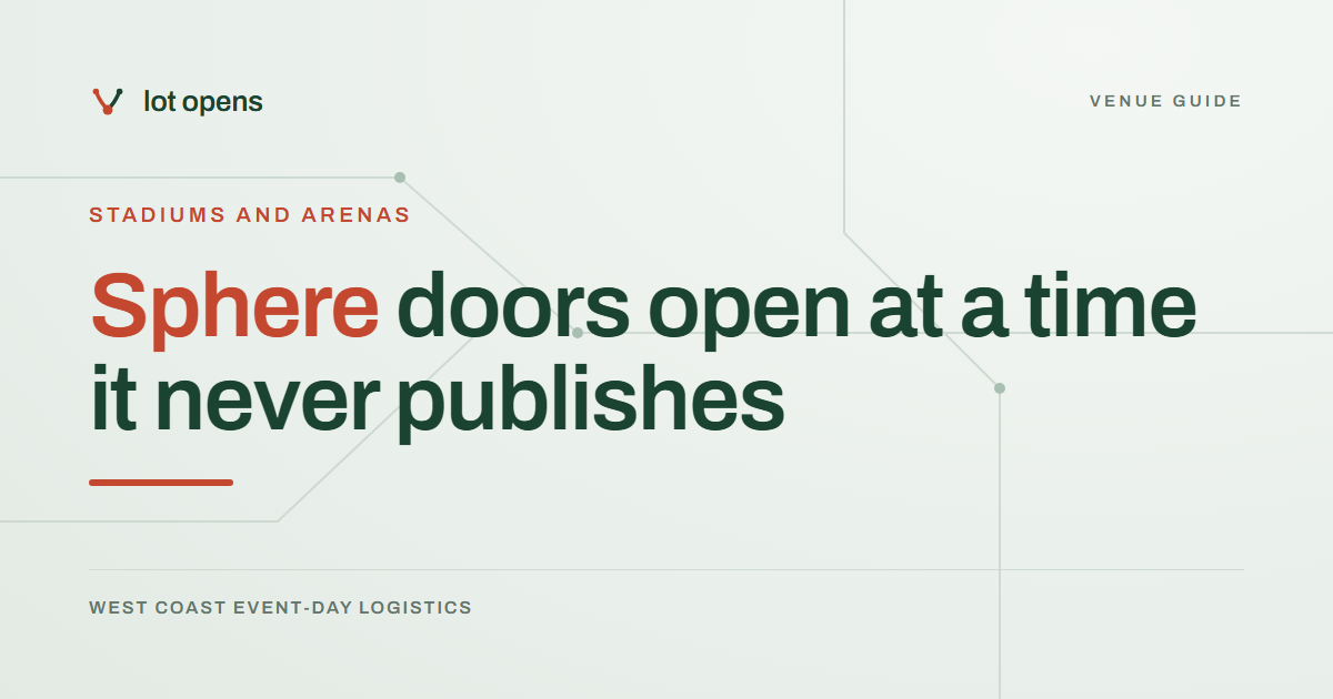 Sphere doors open at a time it never publishes: Lot Opens event-day guide