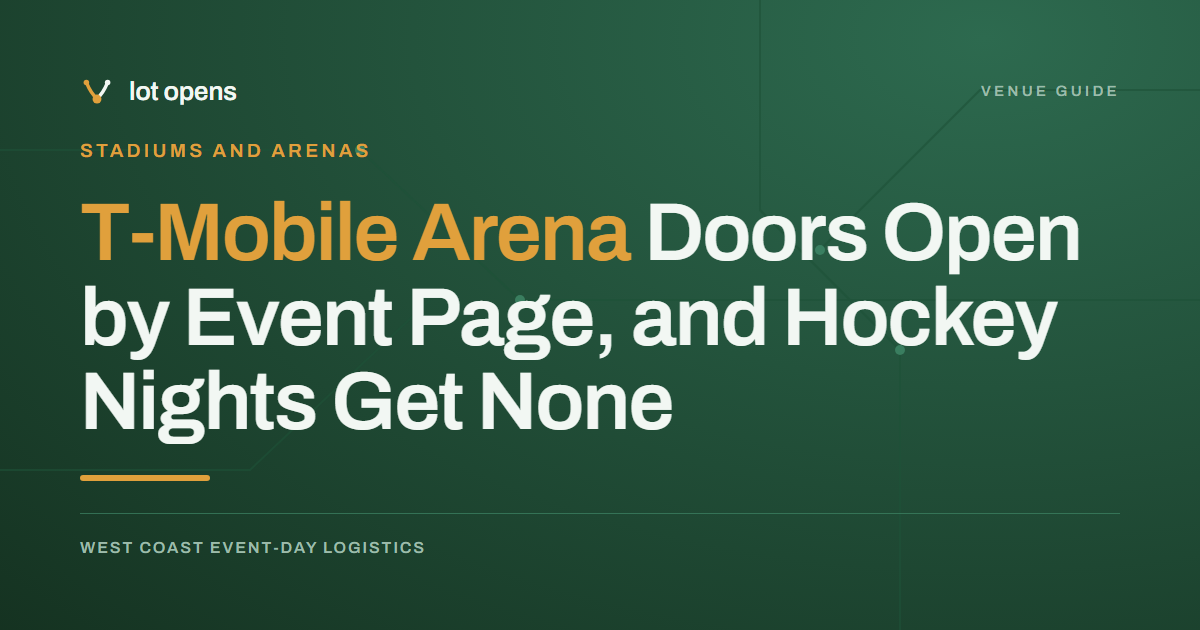 T-Mobile Arena Doors Open by Event Page, and Hockey Nights Get None