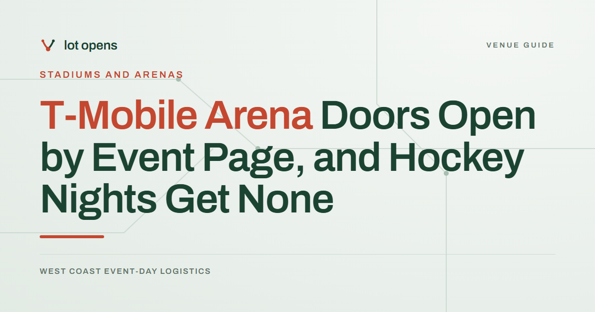 T-Mobile Arena Doors Open by Event Page, and Hockey Nights Get None: Lot Opens event-day guide