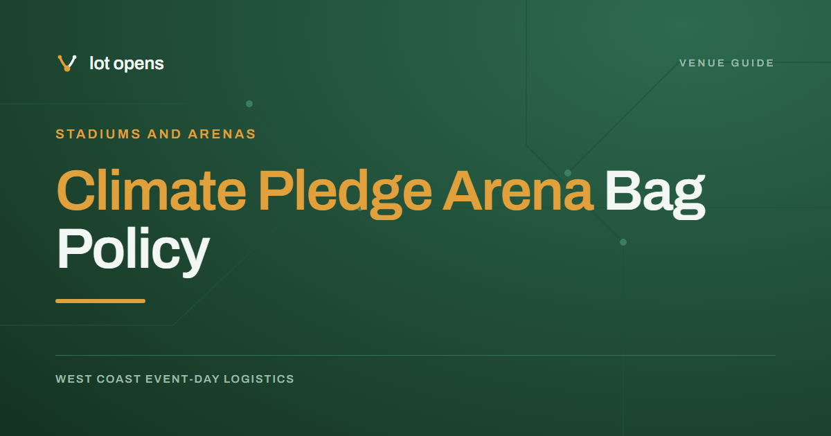 Climate Pledge Arena Bag Policy: 14 x 14 x 6 Inches, Clear or Not
