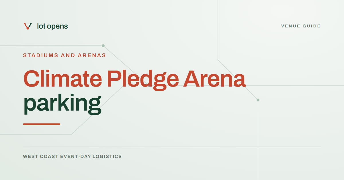 Climate Pledge Arena parking: Lot Opens event-day guide