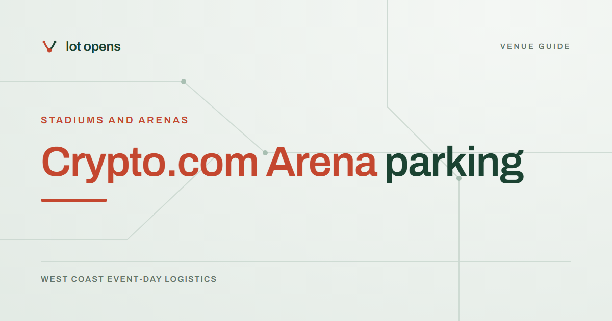 Crypto.com Arena parking: Lot Opens event-day guide