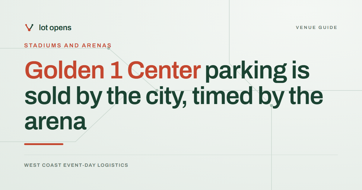 Golden 1 Center parking is sold by the city, timed by the arena: Lot Opens event-day guide