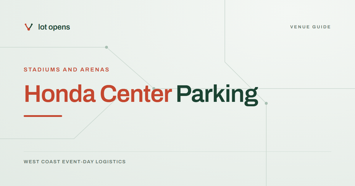 Honda Center Parking: Lot Opens event-day guide