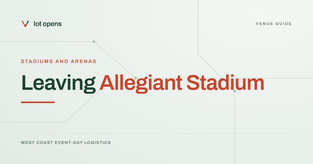 Leaving Allegiant Stadium: Lot Opens event-day guide