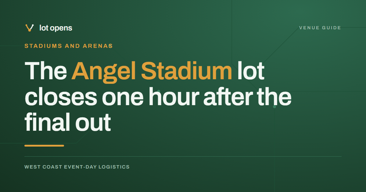 The Angel Stadium lot closes one hour after the final out