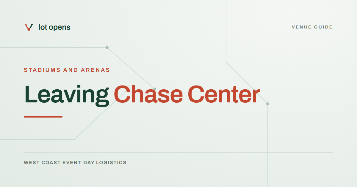 Leaving Chase Center: Lot Opens event-day guide