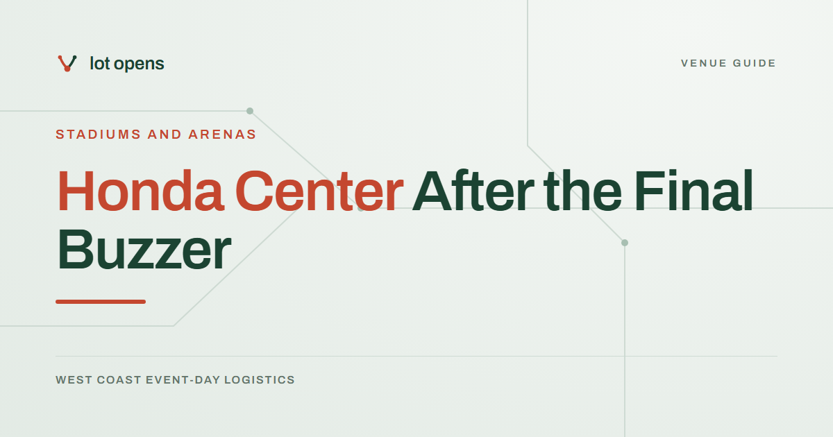 Honda Center After the Final Buzzer: Lot Opens event-day guide