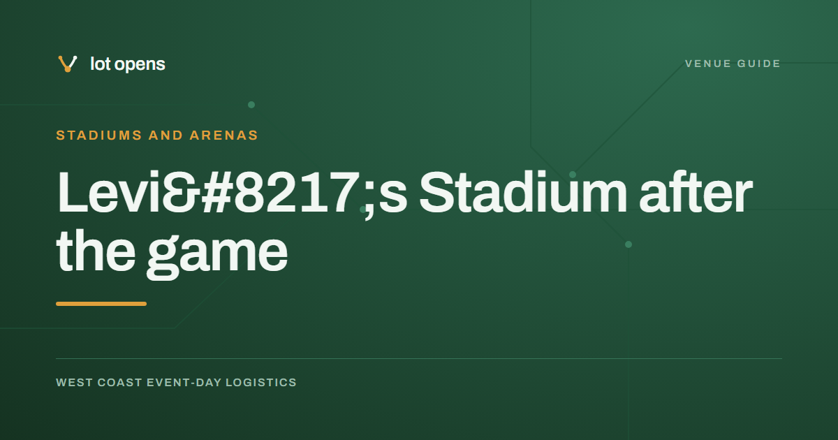 Levi’s Stadium after the game: the lot clock and the ride home