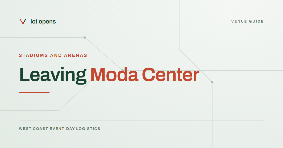 Leaving Moda Center: Lot Opens event-day guide