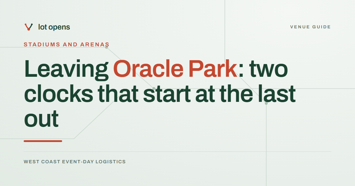 Leaving Oracle Park: two clocks that start at the last out: Lot Opens event-day guide