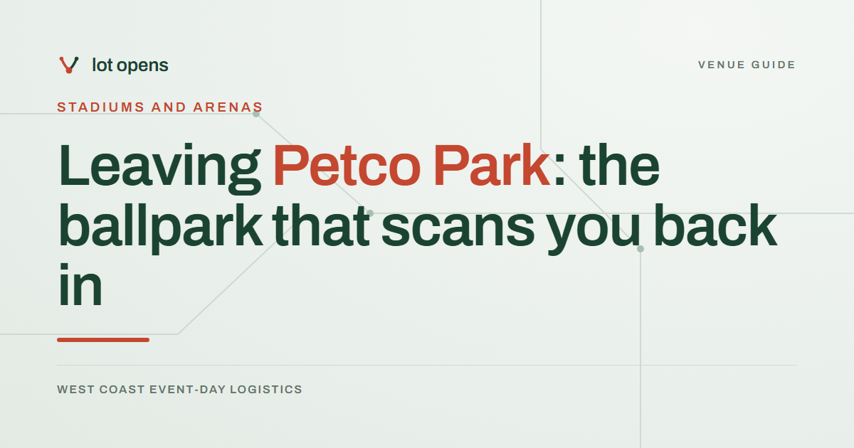Leaving Petco Park: the ballpark that scans you back in: Lot Opens event-day guide