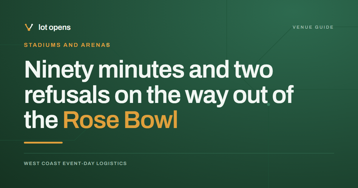 Ninety minutes and two refusals on the way out of the Rose Bowl