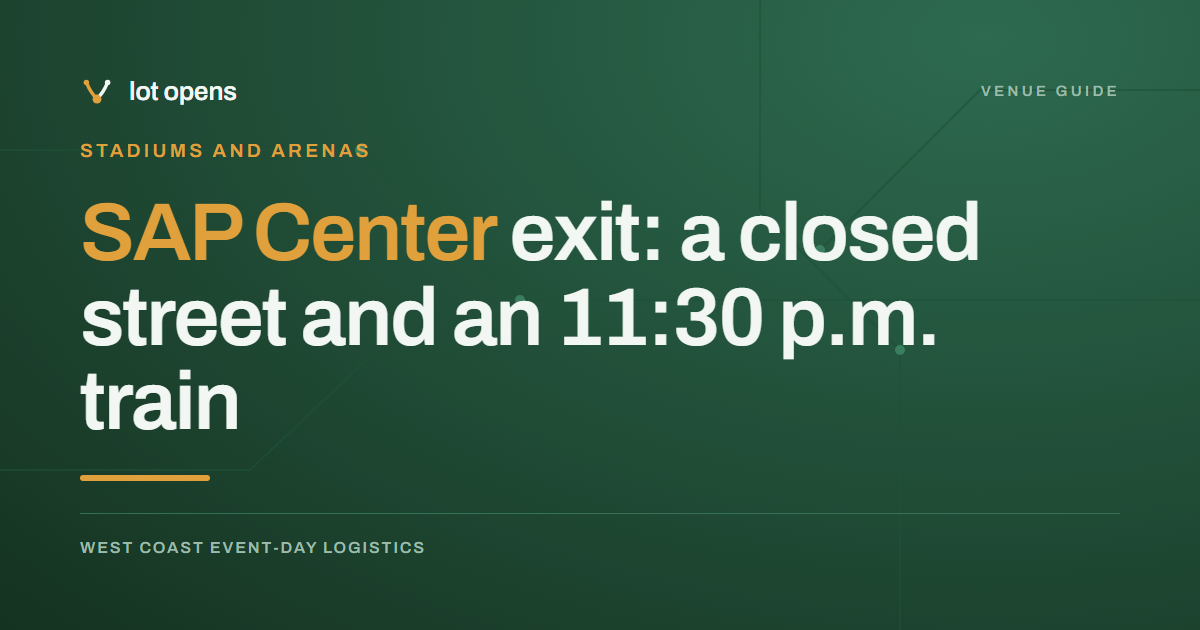 SAP Center exit: a closed street and an 11:30 p.m. train