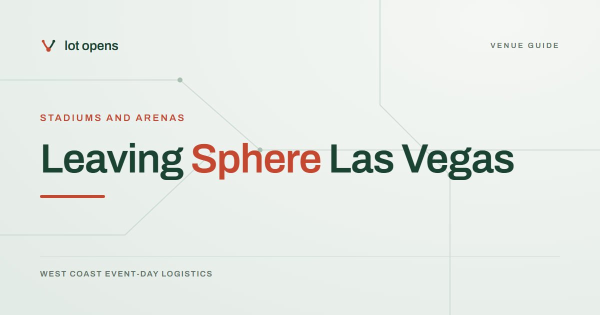 Leaving Sphere Las Vegas: Lot Opens event-day guide