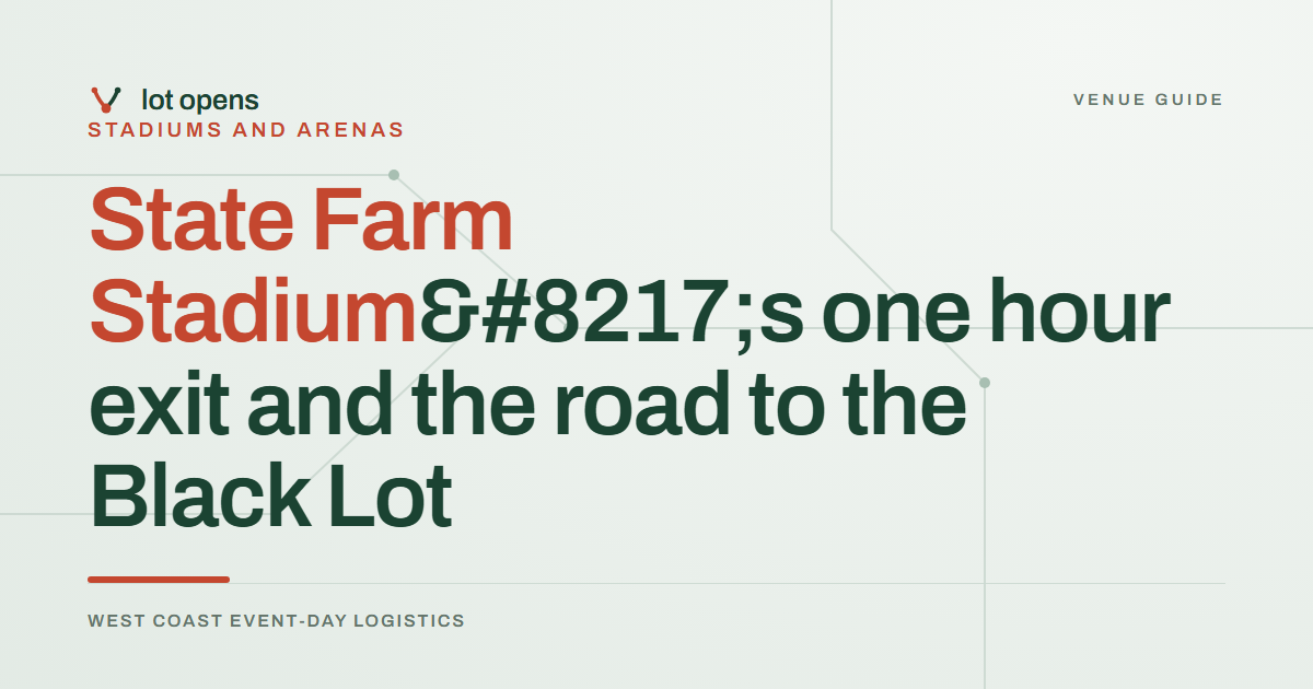 State Farm Stadium’s one hour exit and the road to the Black Lot: Lot Opens event-day guide