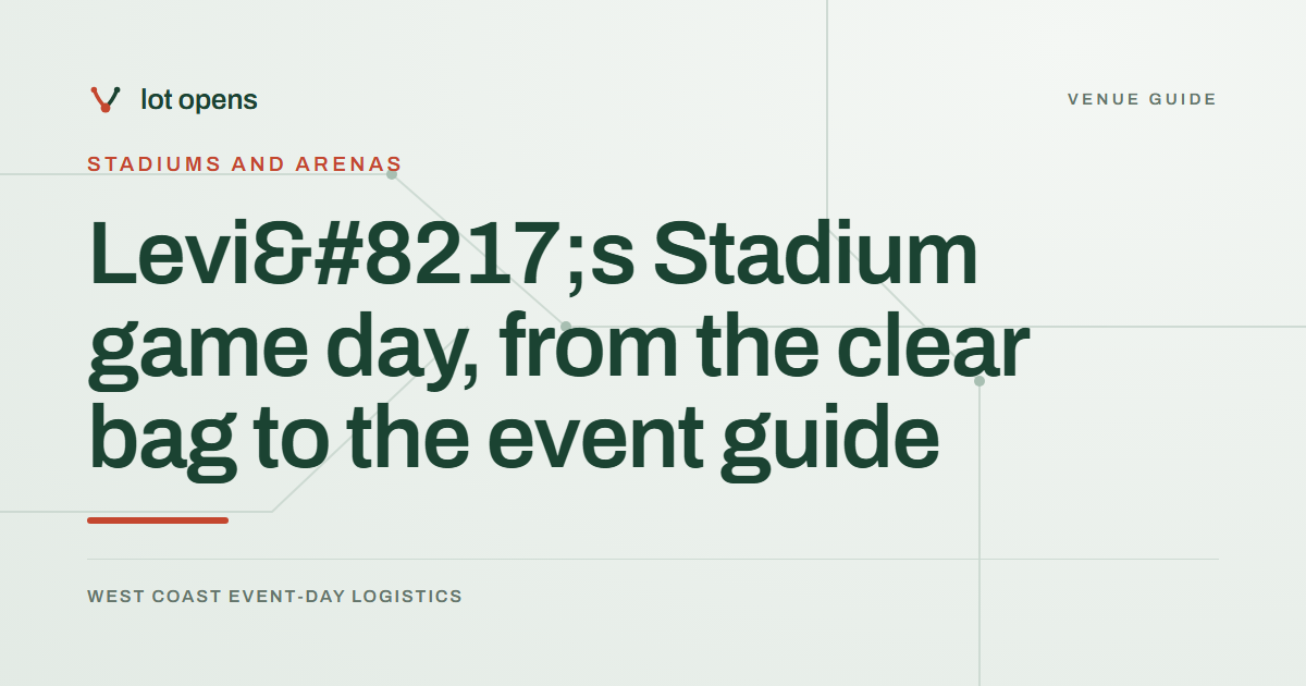 Levi’s Stadium game day, from the clear bag to the event guide: Lot Opens event-day guide