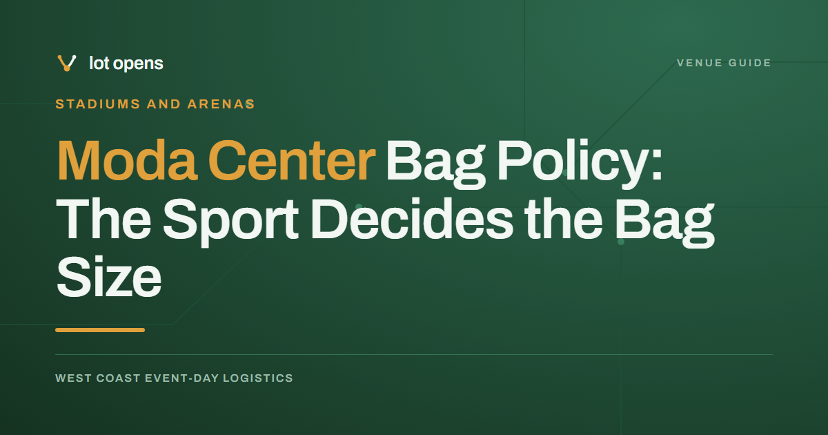 Moda Center Bag Policy: The Sport Decides the Bag Size
