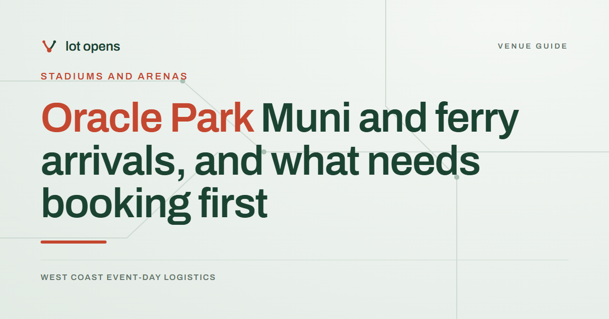 Oracle Park Muni and ferry arrivals, and what needs booking first: Lot Opens event-day guide