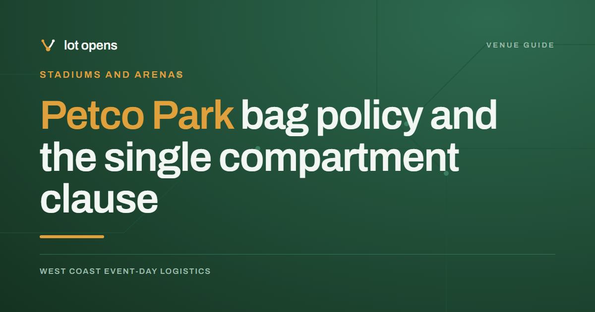 Petco Park bag policy and the single compartment clause