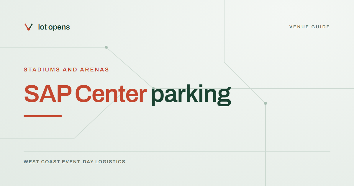 SAP Center parking: Lot Opens event-day guide