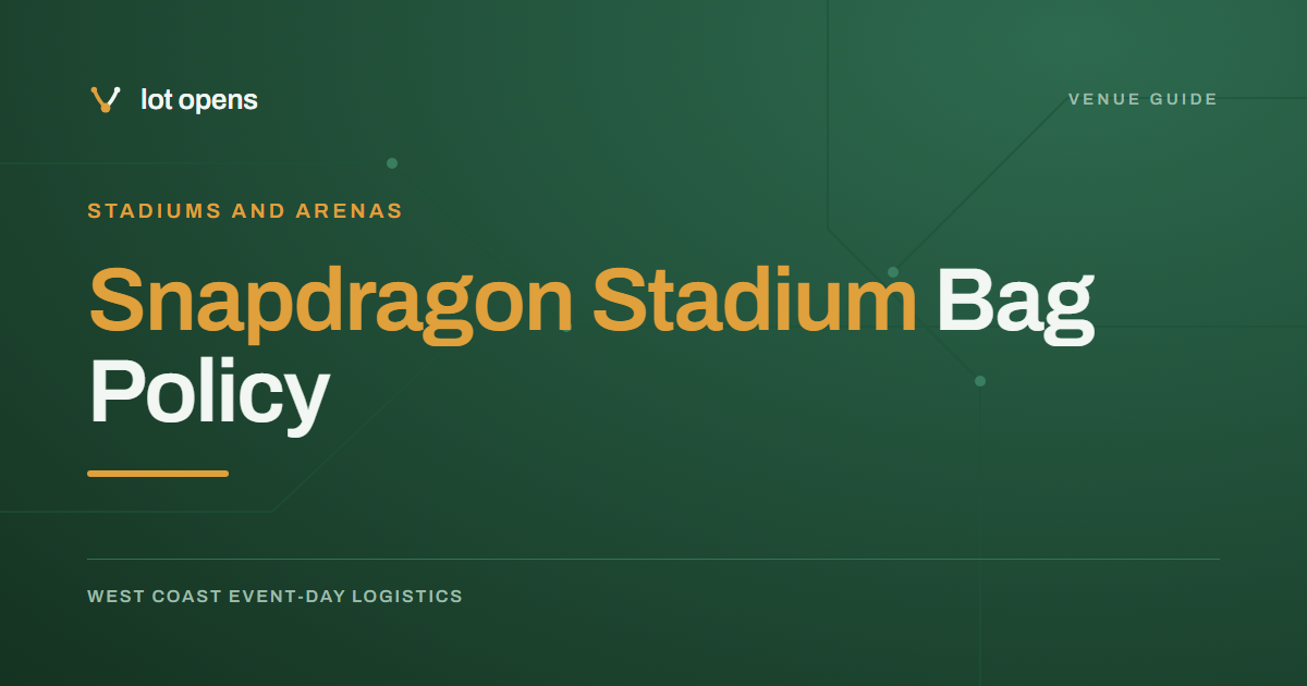Snapdragon Stadium Bag Policy: One Bag, Lockers and No Re-Entry