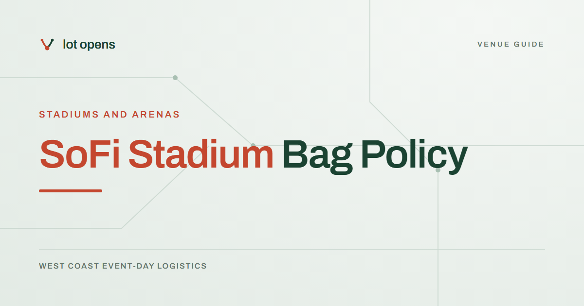 SoFi Stadium Bag Policy: Lot Opens event-day guide