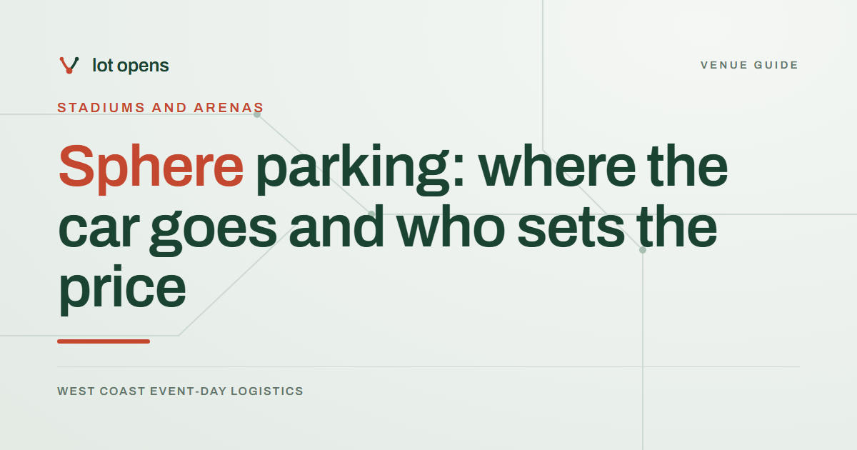 Sphere parking: where the car goes and who sets the price: Lot Opens event-day guide