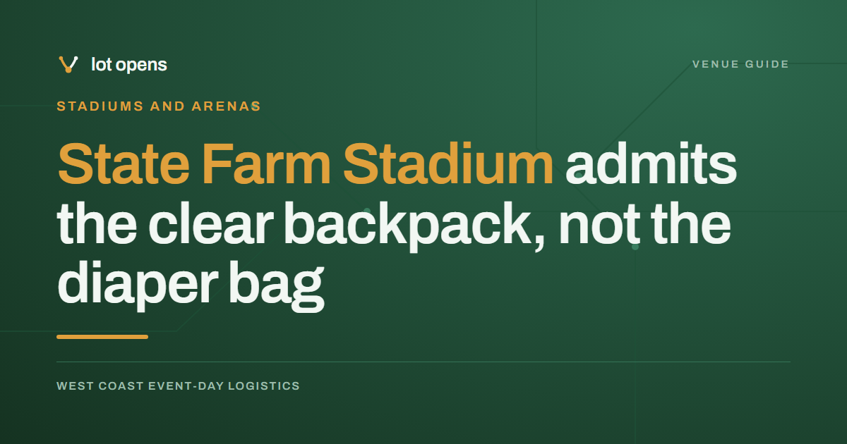State Farm Stadium admits the clear backpack, not the diaper bag