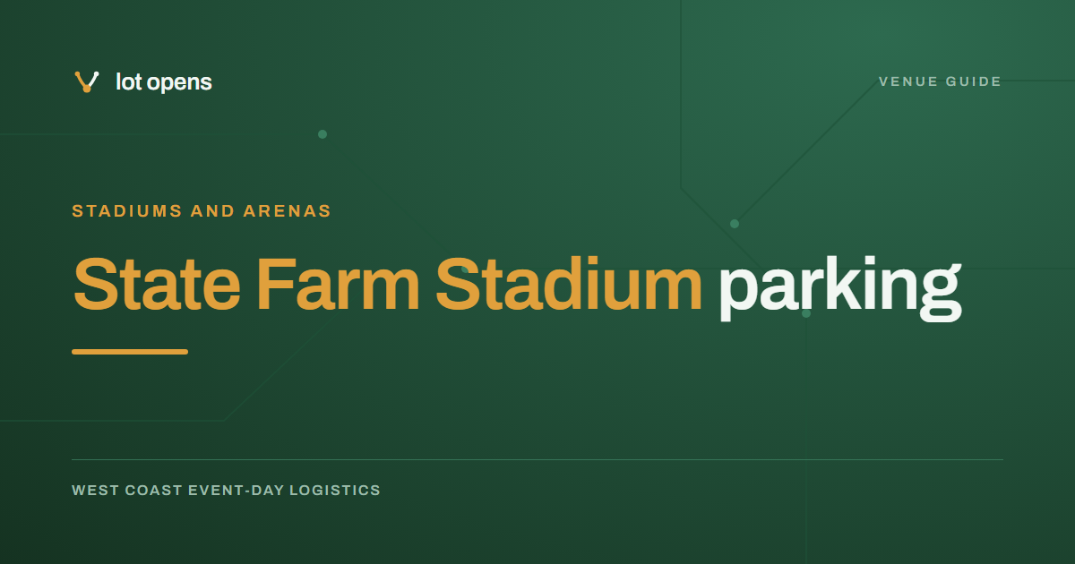 State Farm Stadium parking: blue, red and black lots, no price