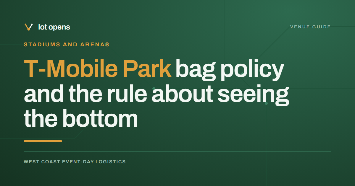 T-Mobile Park bag policy and the rule about seeing the bottom