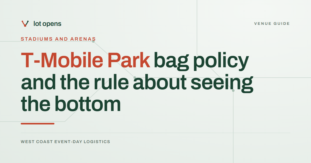 T-Mobile Park bag policy and the rule about seeing the bottom: Lot Opens event-day guide