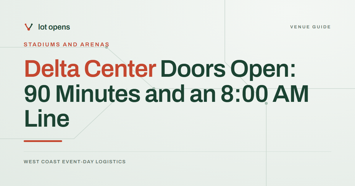 Delta Center Doors Open: 90 Minutes and an 8:00 AM Line: Lot Opens event-day guide